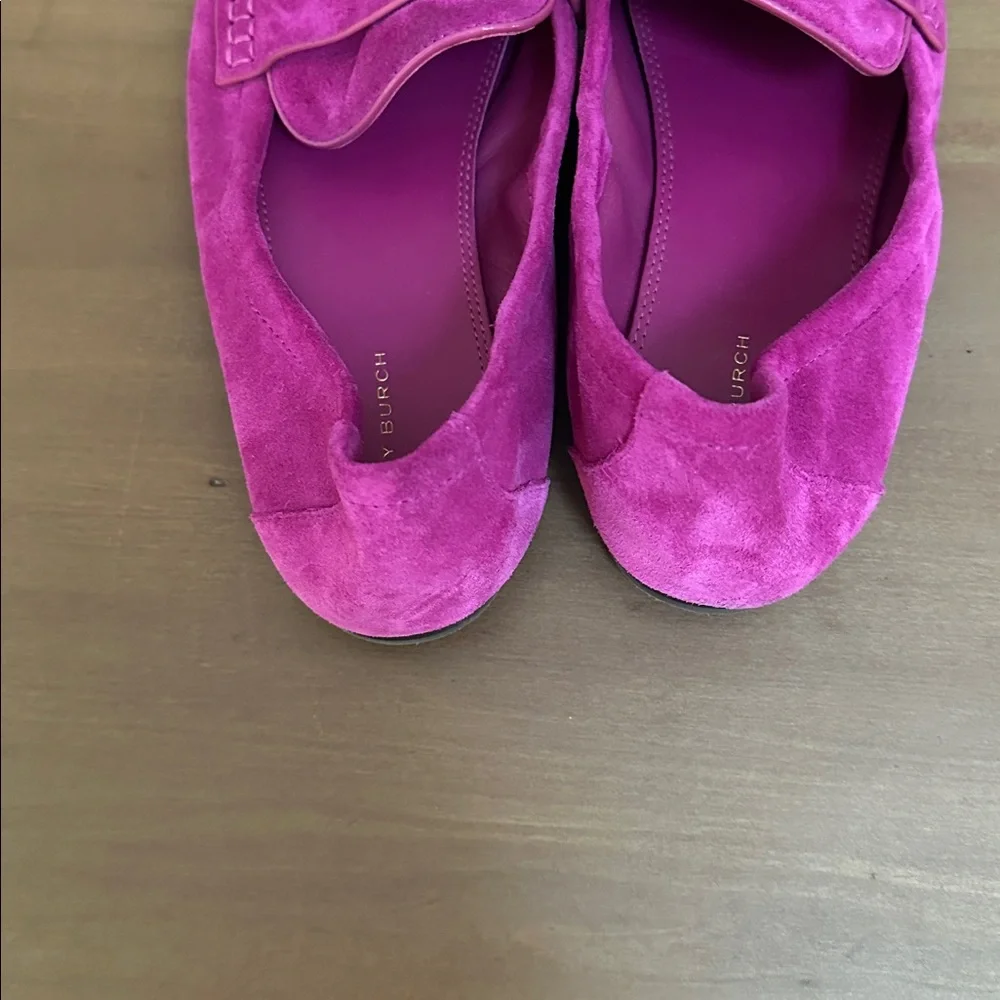 Tory Burch Magenta Suede Ballet Loafers - Picture 5 of 5